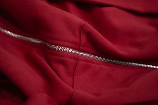 'Feel Love' Zipper Hoodie in Red