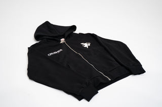 'Feel Love' Zipper Hoodie in Black