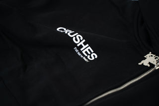 'Feel Love' Zipper Hoodie in Black